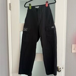 Obey Women’s Black Cargo Pants w/ embroidery